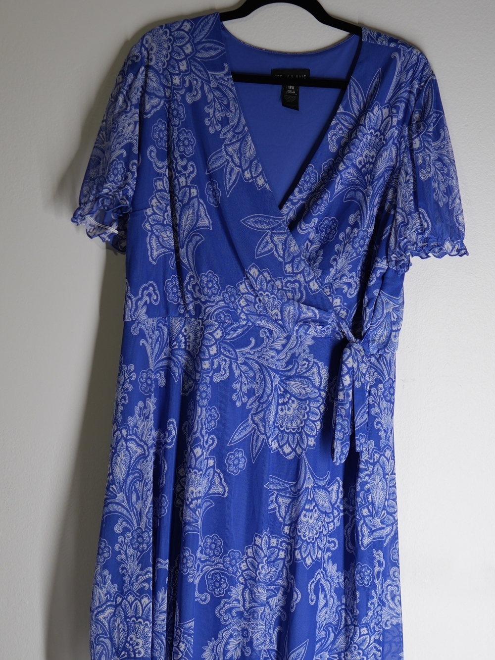 Blue Floral Wrap Dress